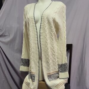 Maurices Cream and Gray Women's Cardigan